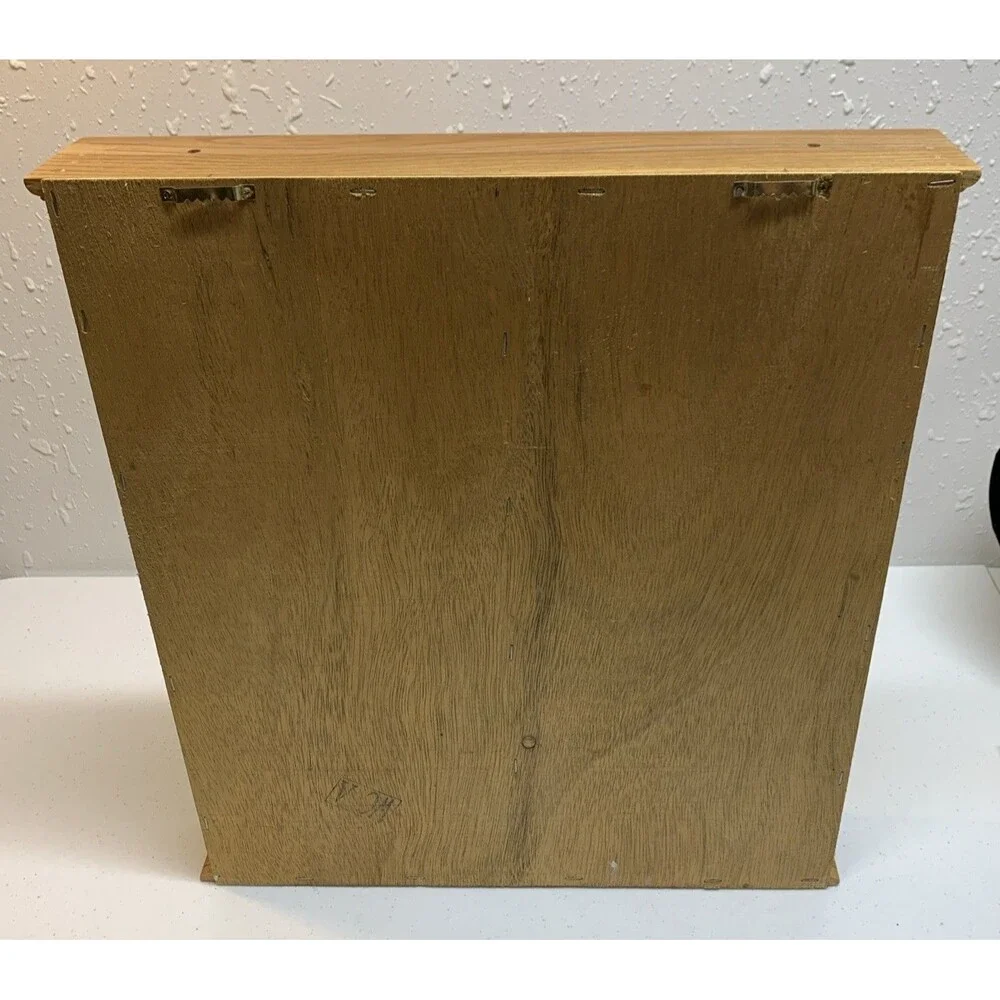 Vintage Wooden Display Shadow Box Collectibles Miniatures Wall Hanging 16x21